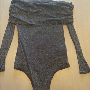 Off the shoulder sparkly bodysuit